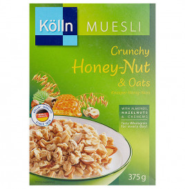 Kolln Muesli Crunchy Honey-Nut & Oats, Knusper Honig-Nuss  Box  375 grams